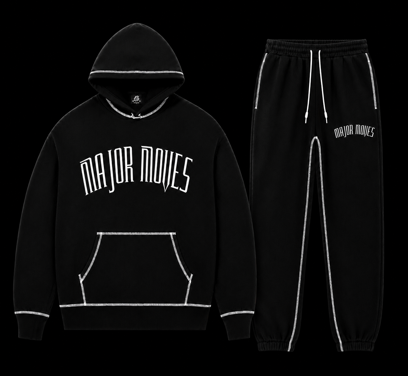 MAJOR MOVES TRACKSUIT (BLACK/WHITE)